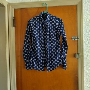 J. Crew Dark Blue Floral Button Down Shirt